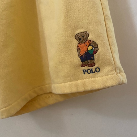 POLO RALPH LAUREN BIG AND TALL YELLOW FLEECE BEACH BALL TEDDY BEAR SHORT 4XB/4TG - Picture 2 of 6